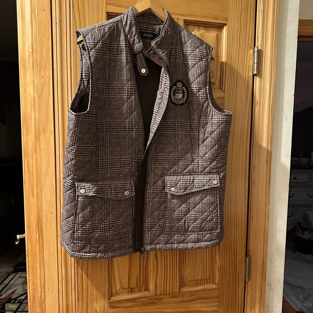 Polo by Ralph Lauren Brown Plaid Quilted Vest